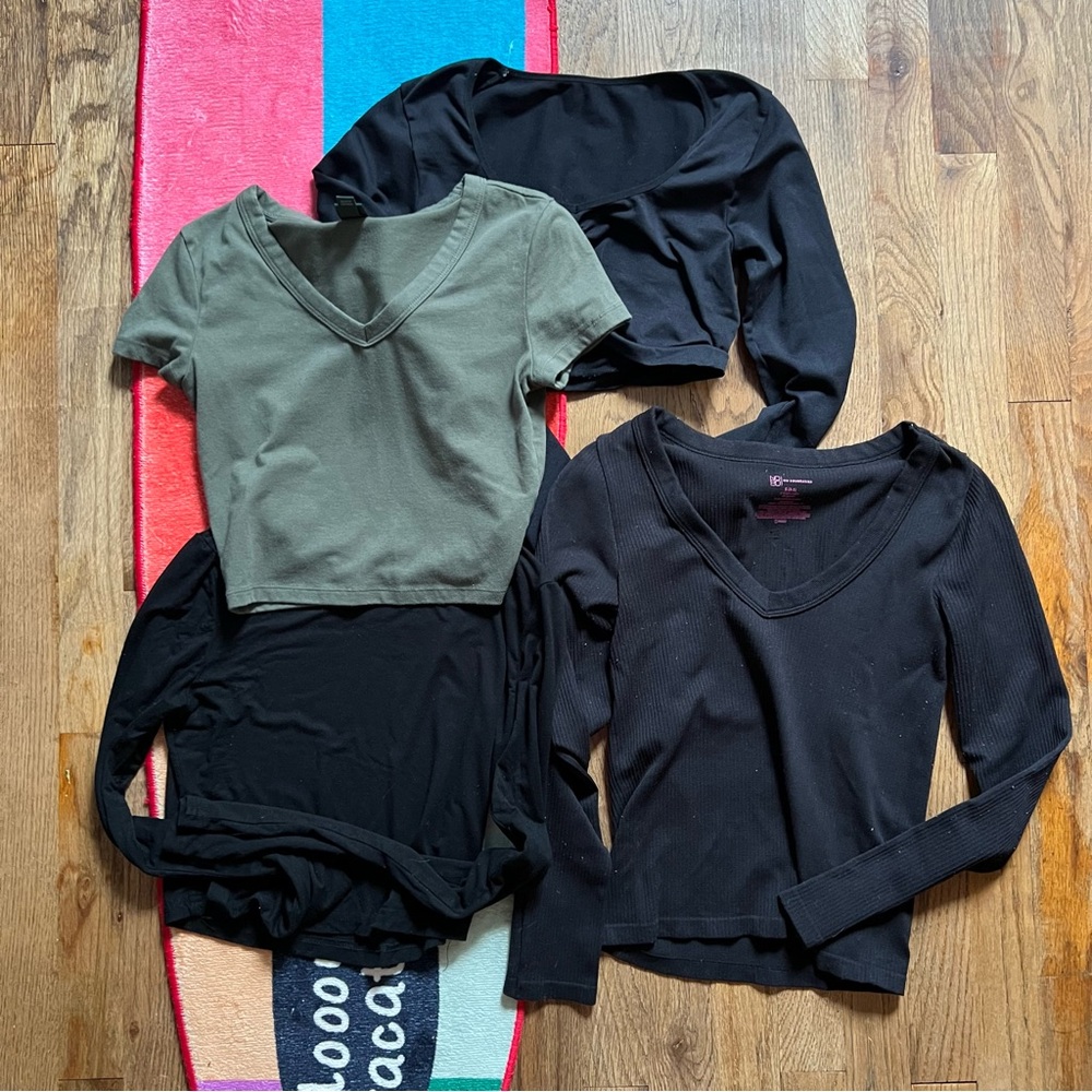 Wild Fable No Boundaries XS S Crop Top Bundle Black Green